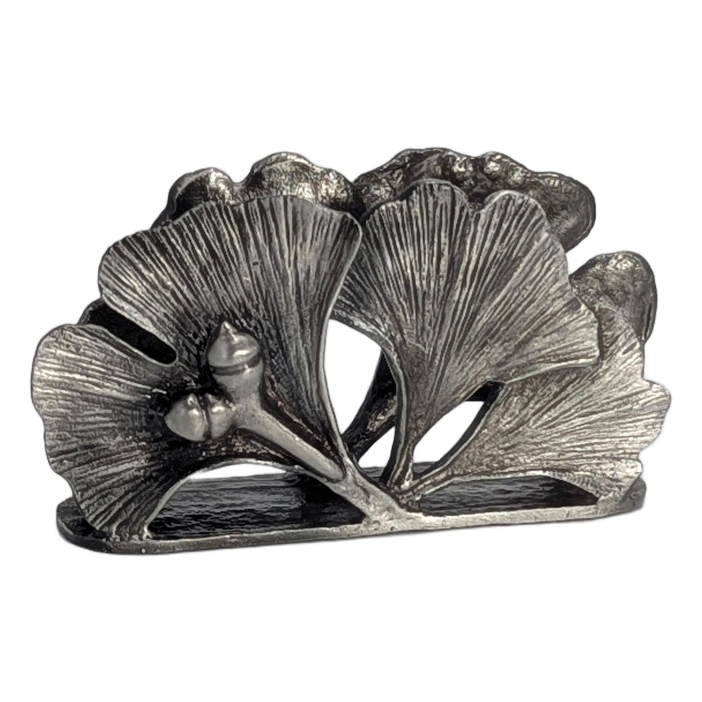 Porte-cartes de visite Gingko Pewter Décor de bureau inspiré par la nature
