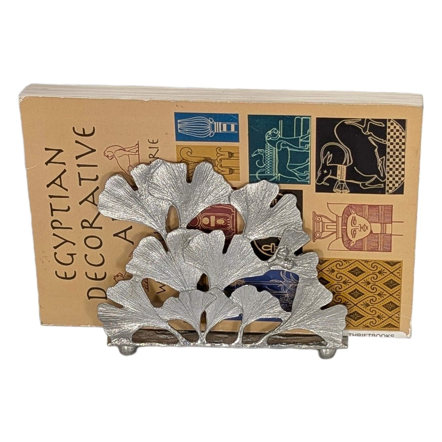 Ginkgo pewter napkin holder letter organizer home and desk decor inspired by