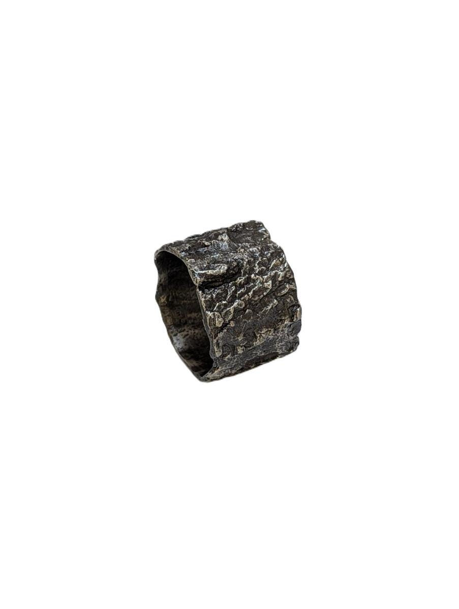 Maple Bark Realistic Pewter Napkin Ring Set of 4 Inspired by Nature