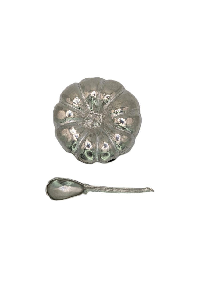Pumpkin Pewter Small Sugar Spice Bowl Set Home Decor Inspired by Nature
