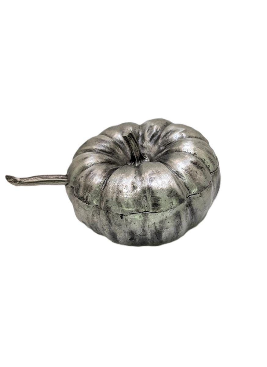 Pumpkin Pewter Small Sugar Spice Bowl Set Home Decor Inspired by Nature