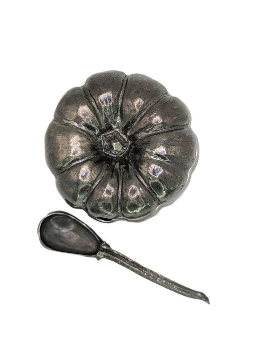 Pumpkin Pewter Small Sugar Spice Bowl Set Home Decor Inspired by Nature