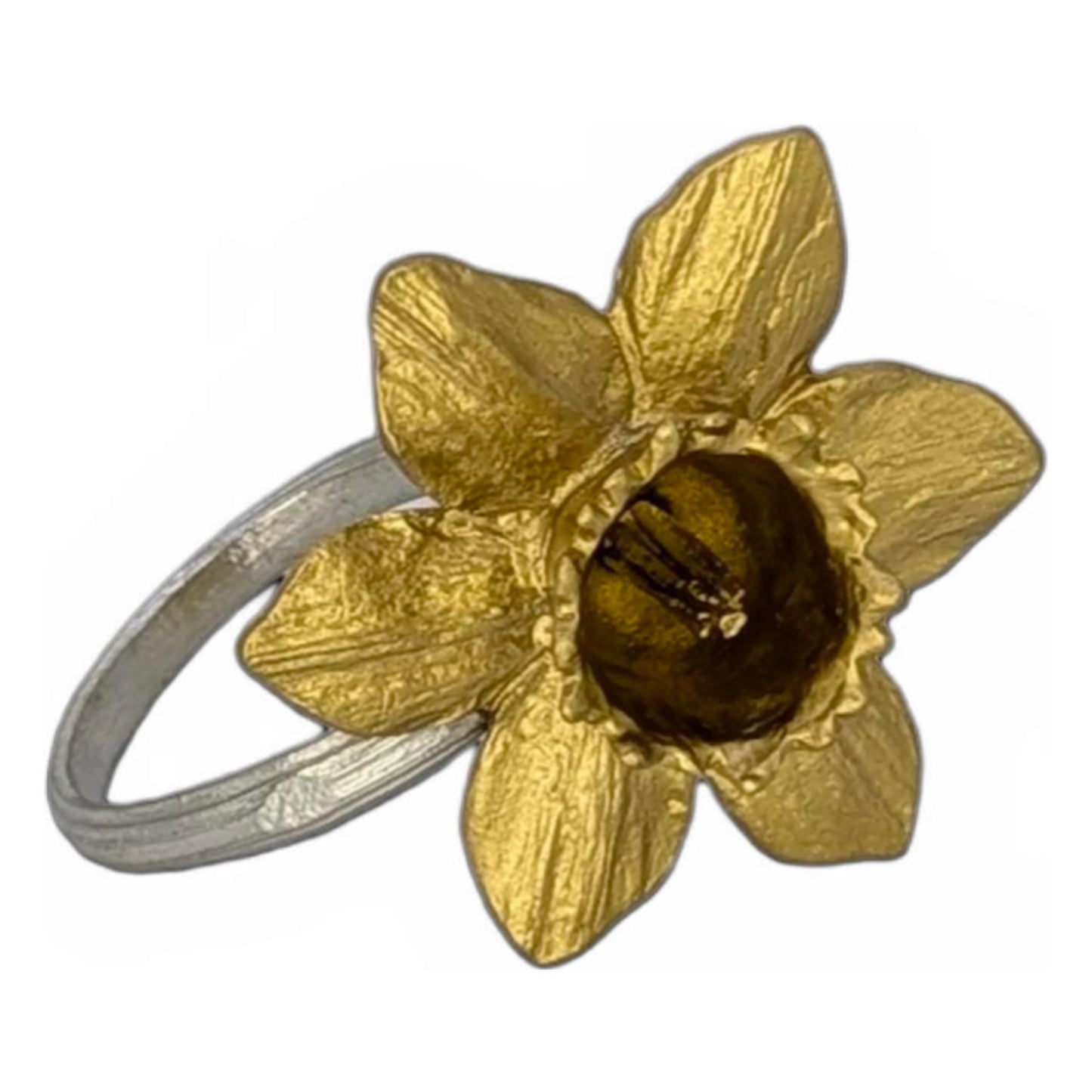 Daffodil Pewter Napkin Ring Set of 4 Inspired by Nature Table Decor