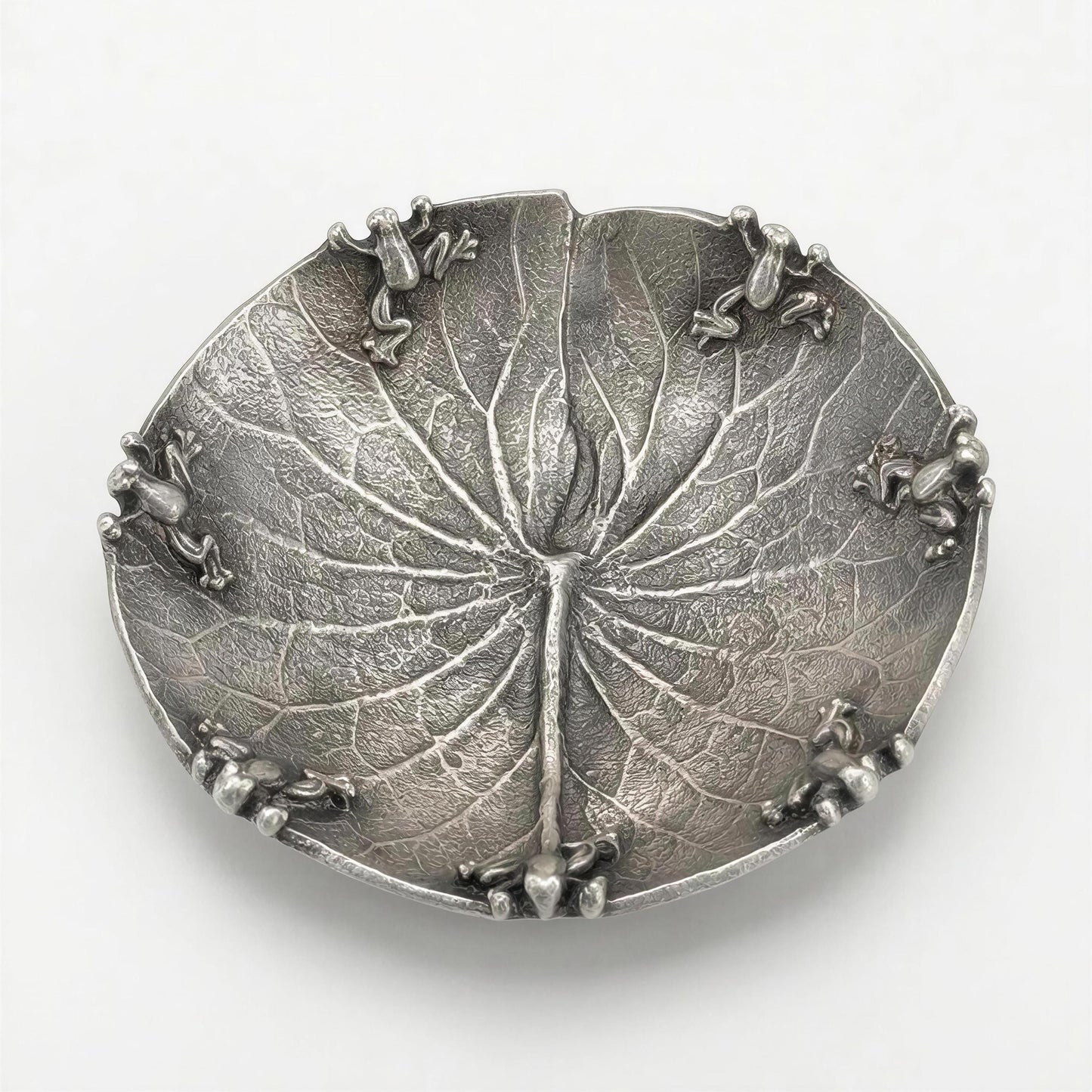 Handcrafted Pewter Water Lily Salt Cellar with Spoon, Nature Inspired Kitchen Essential for Salts and Spices