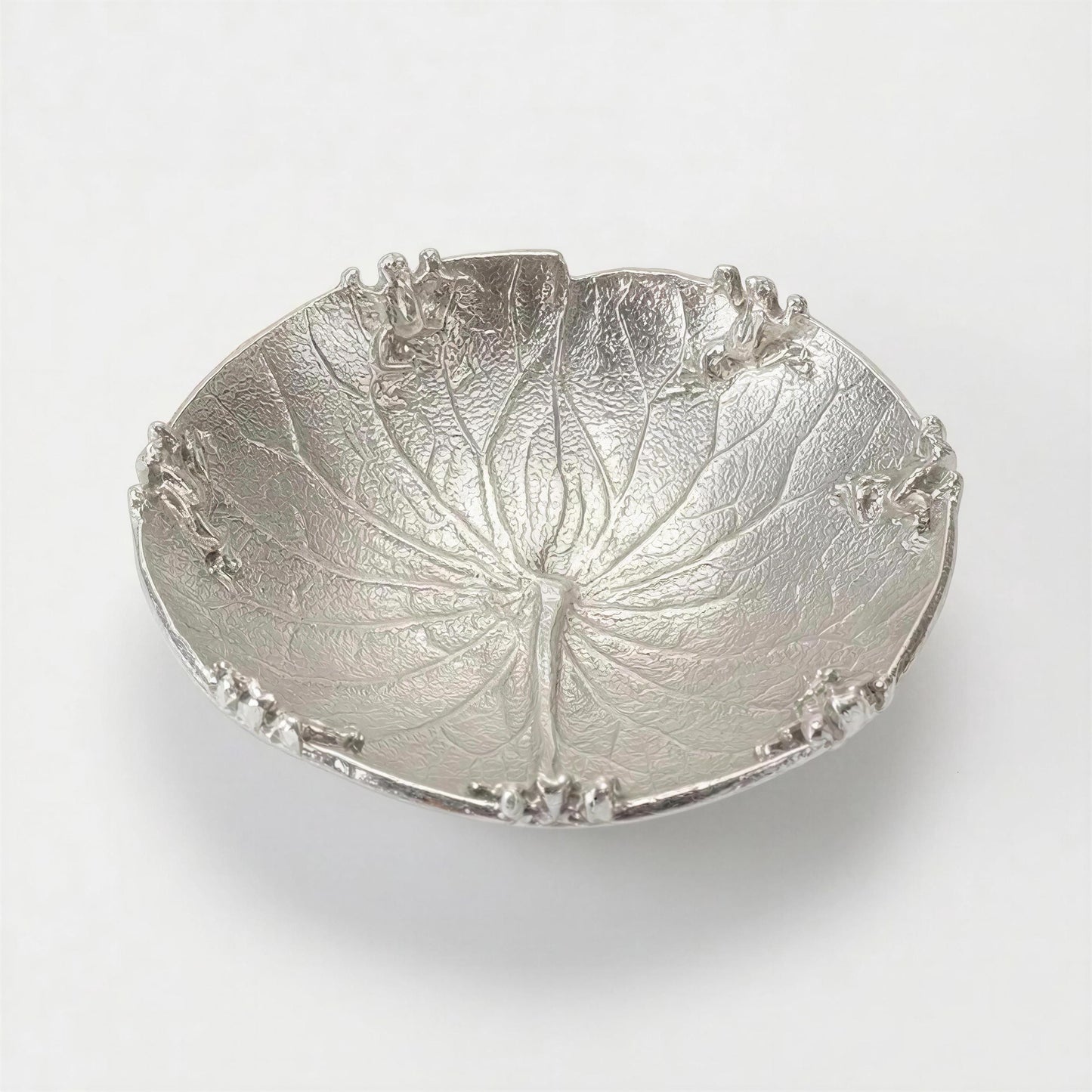 Handcrafted Pewter Water Lily Salt Cellar with Spoon, Nature Inspired Kitchen Essential for Salts and Spices