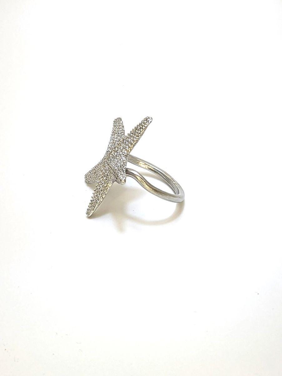 Starfish Pewter Napkin Ring Set of 4 Decor Inspired by Nature