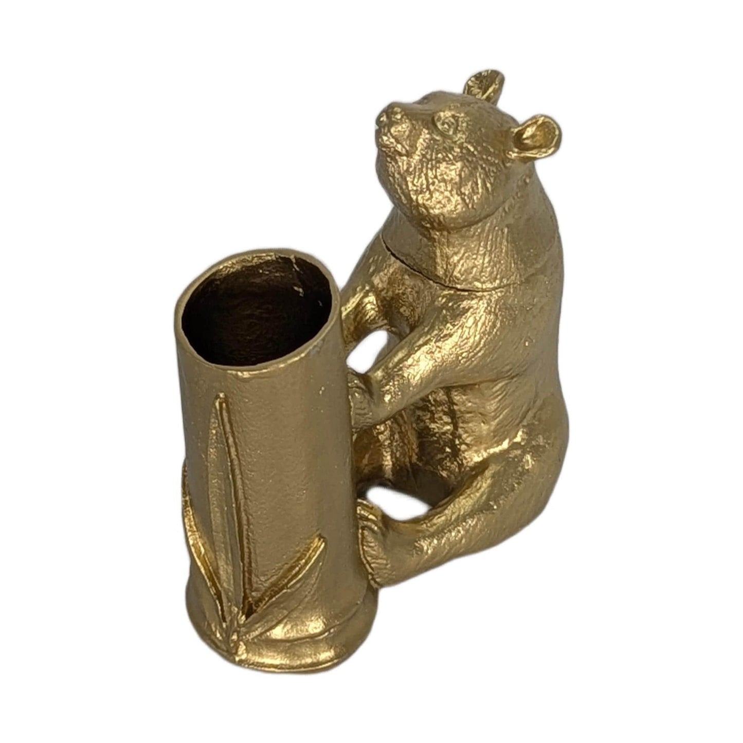 Handcrafted Giant Panda Bamboo Unique Pewter Pen Holder & Hideout Box, Desk Decor