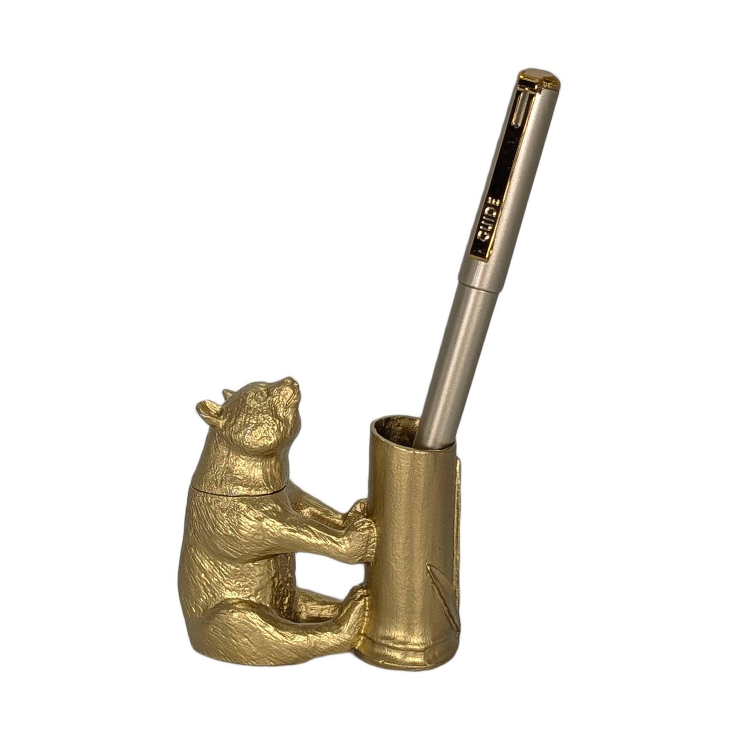 Handcrafted Giant Panda Bamboo Unique Pewter Pen Holder & Hideout Box, Desk Decor