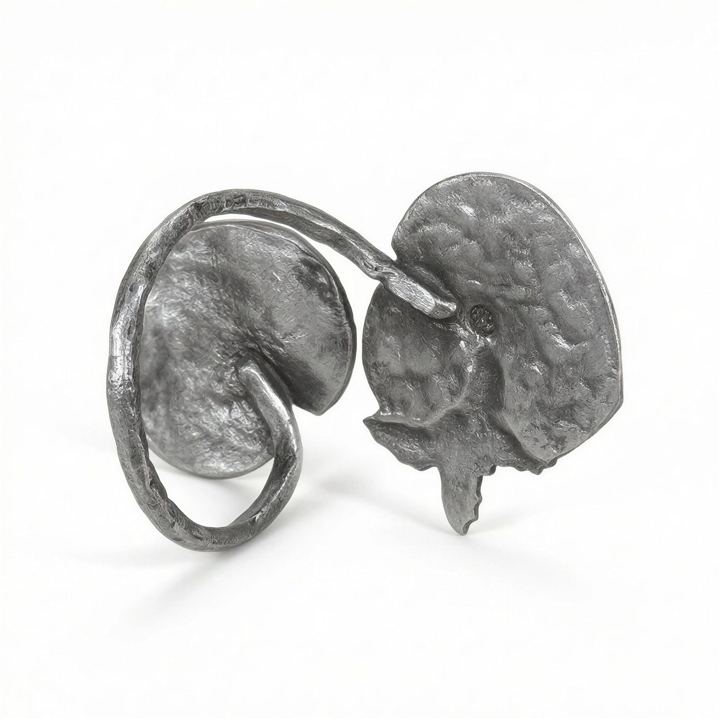 Water Lily Napkin Rings Set of 4, Handcrafted Pewter Holder, Nature Inspired Table Decor
