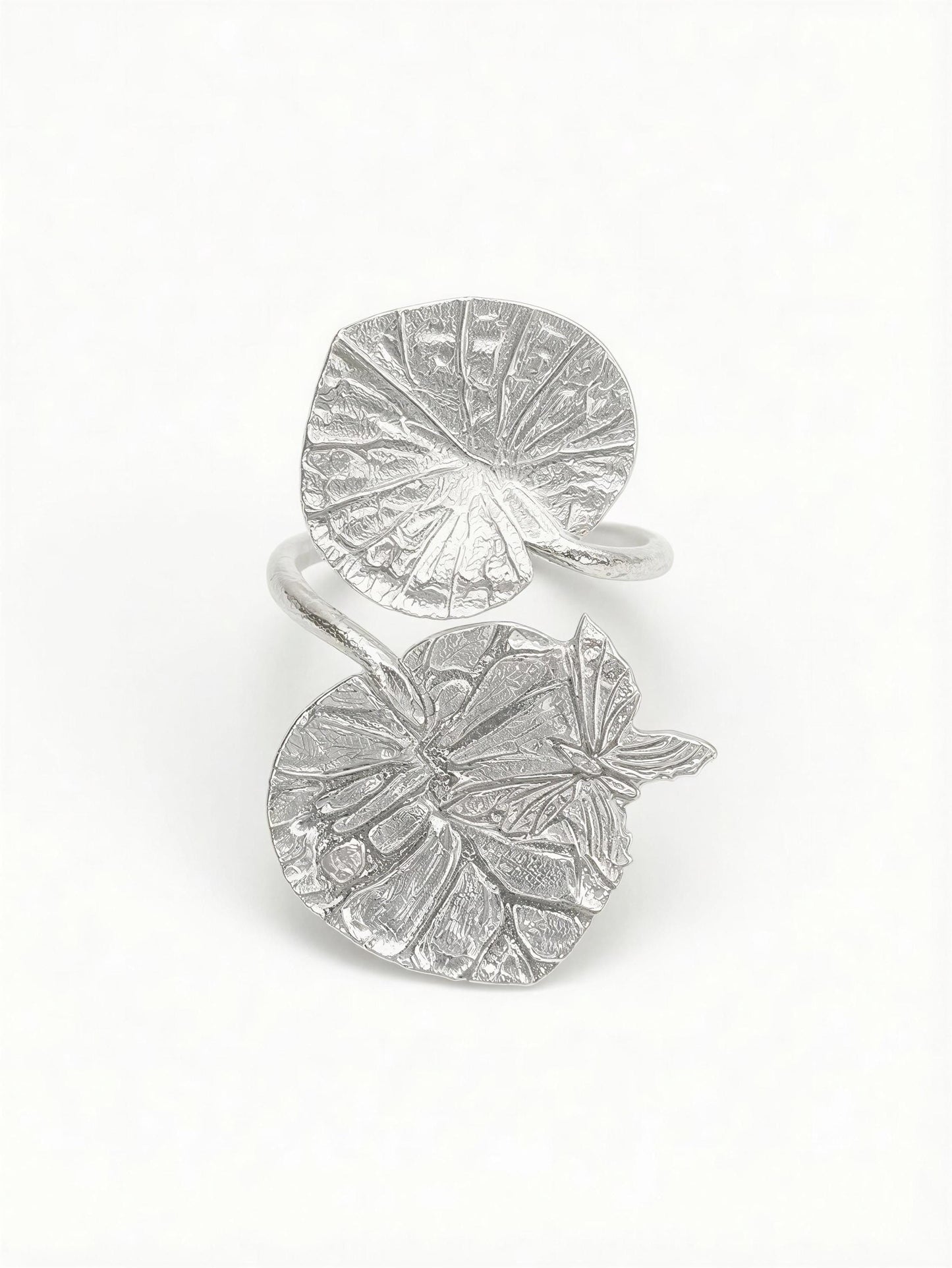 Water Lily Napkin Rings Set of 4, Handcrafted Pewter Holder, Nature Inspired Table Decor