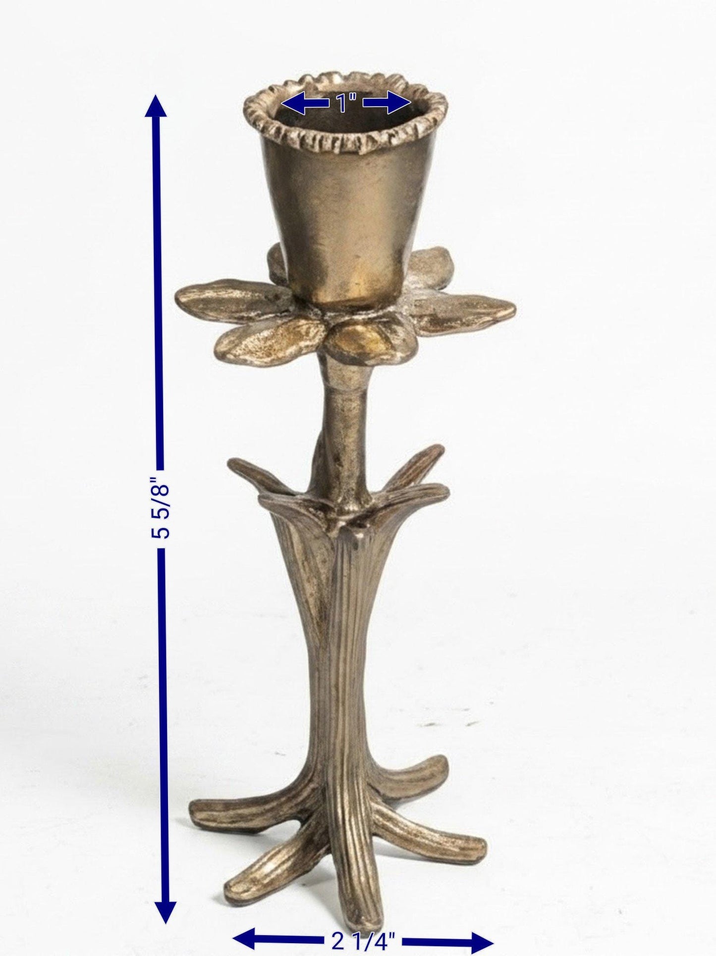 Handmade Daffodil Botanical Pewter Taper Candle Holder, Home Decor Inspired by Nature