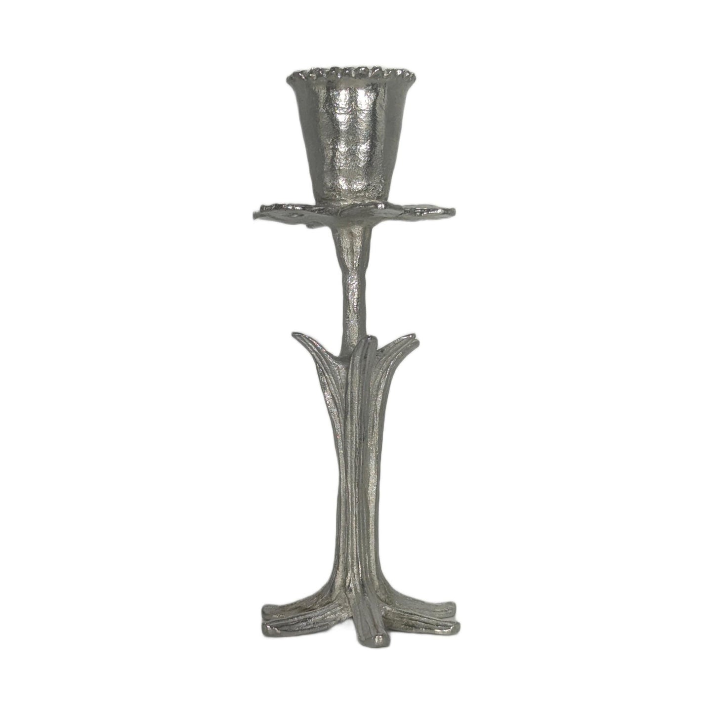 Handmade Daffodil Botanical Pewter Taper Candle Holder, Home Decor Inspired by Nature
