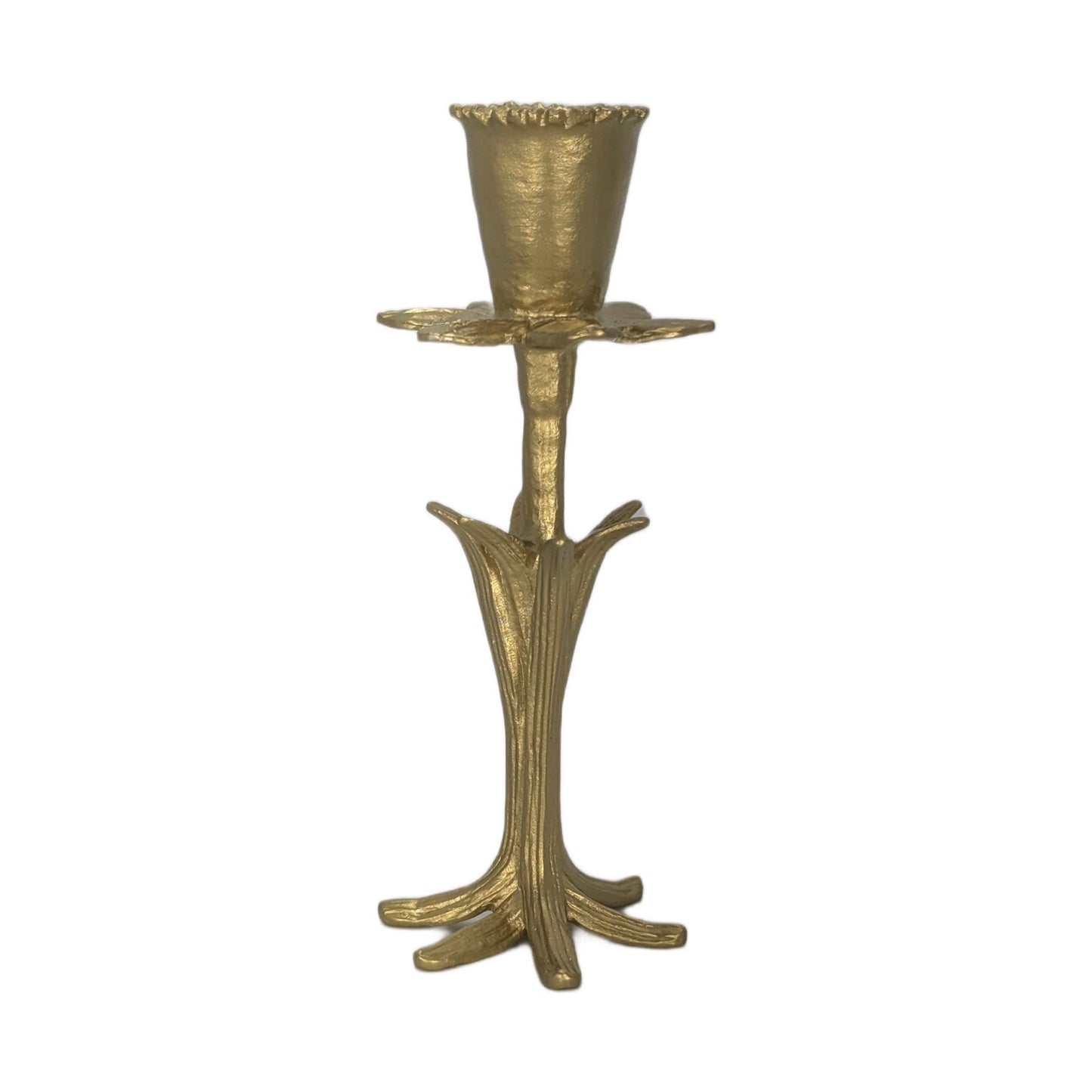 Handmade Daffodil Botanical Pewter Taper Candle Holder, Home Decor Inspired by Nature