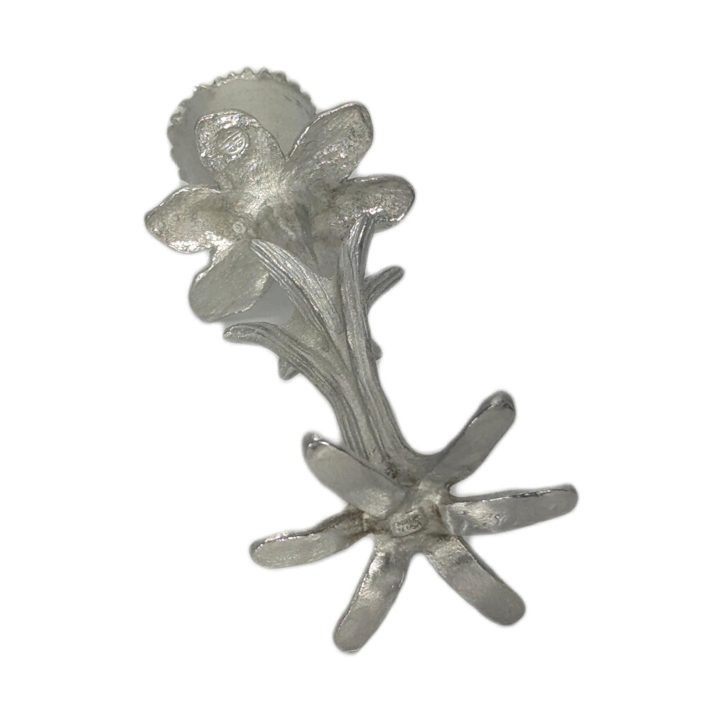 Handmade Daffodil Botanical Pewter Taper Candle Holder, Home Decor Inspired by Nature