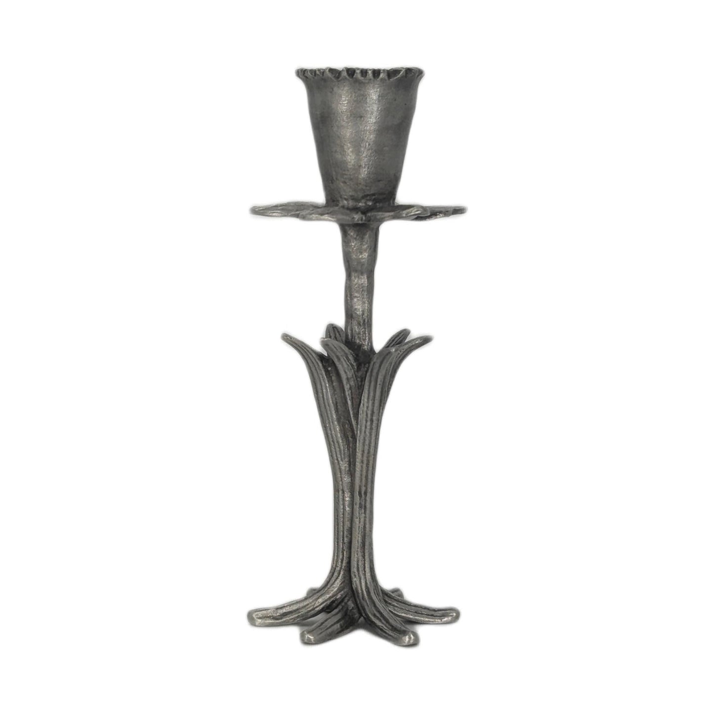 Handmade Daffodil Botanical Pewter Taper Candle Holder, Home Decor Inspired by Nature