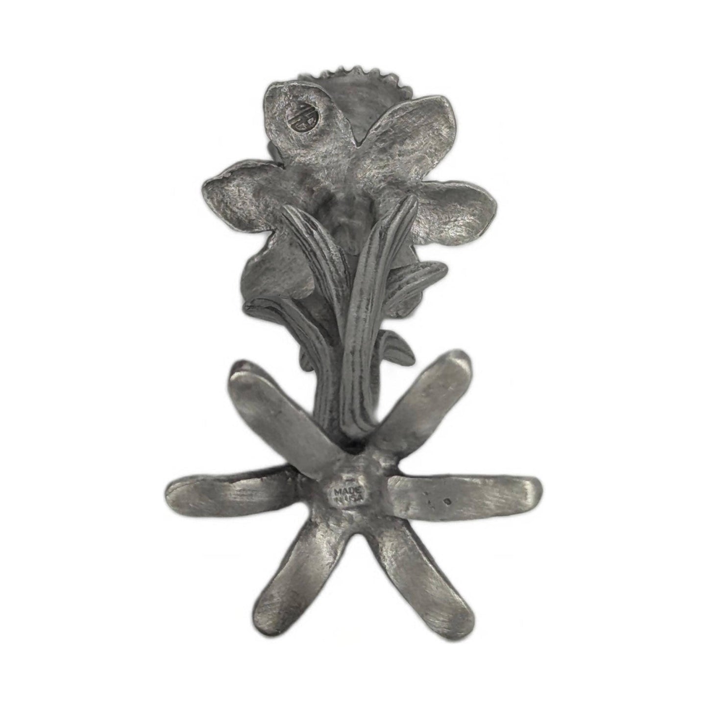 Handmade Daffodil Botanical Pewter Taper Candle Holder, Home Decor Inspired by Nature