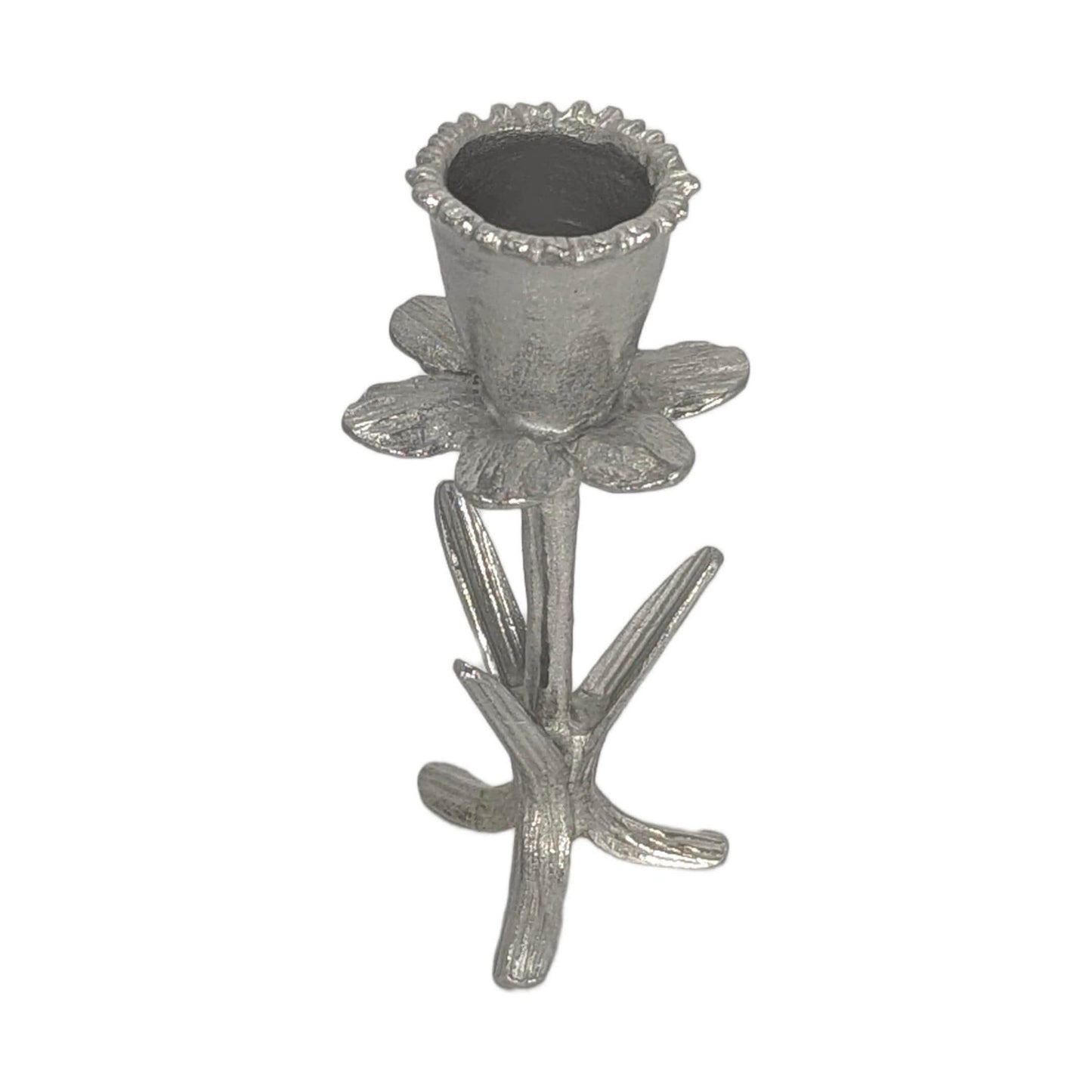 Handmade Daffodil Botanical Pewter Taper Candle Holder, Home Decor Inspired by Nature
