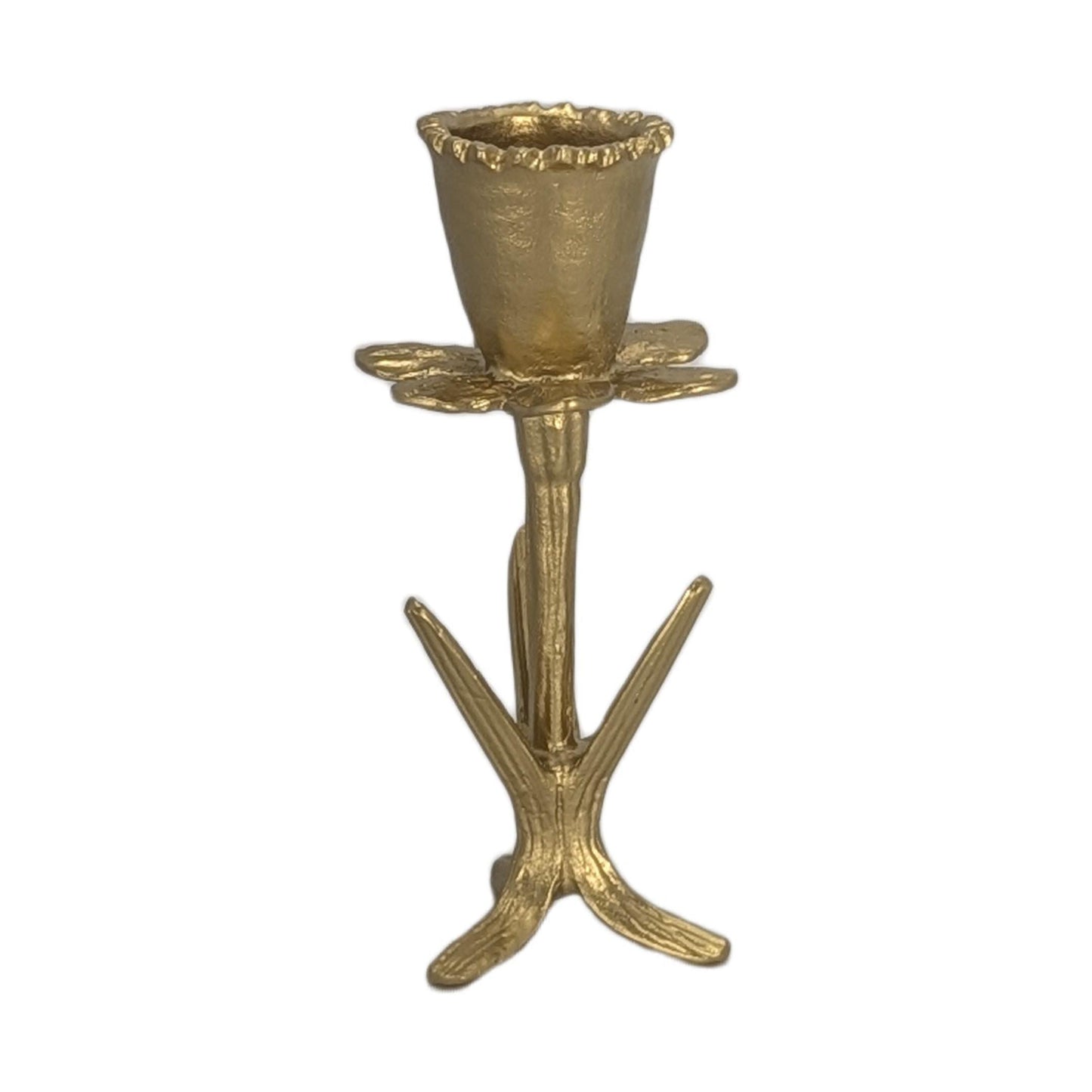 Handmade Daffodil Botanical Pewter Taper Candle Holder, Home Decor Inspired by Nature