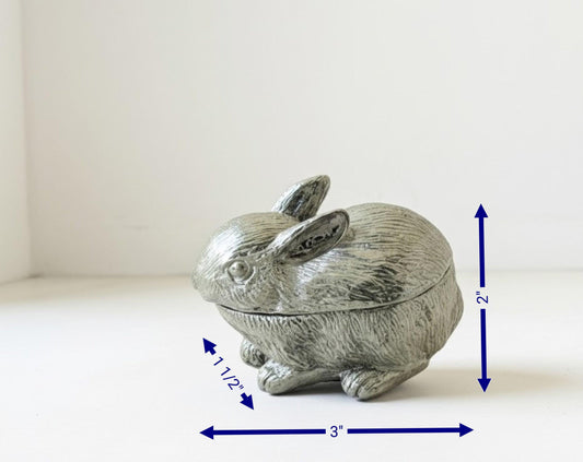 Boîte multifonctionnelle en étain avec décor de lapin, objet de collection