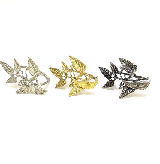 Lima Beans Pewter Napkin Ring Set of 4 Inspired by Nature