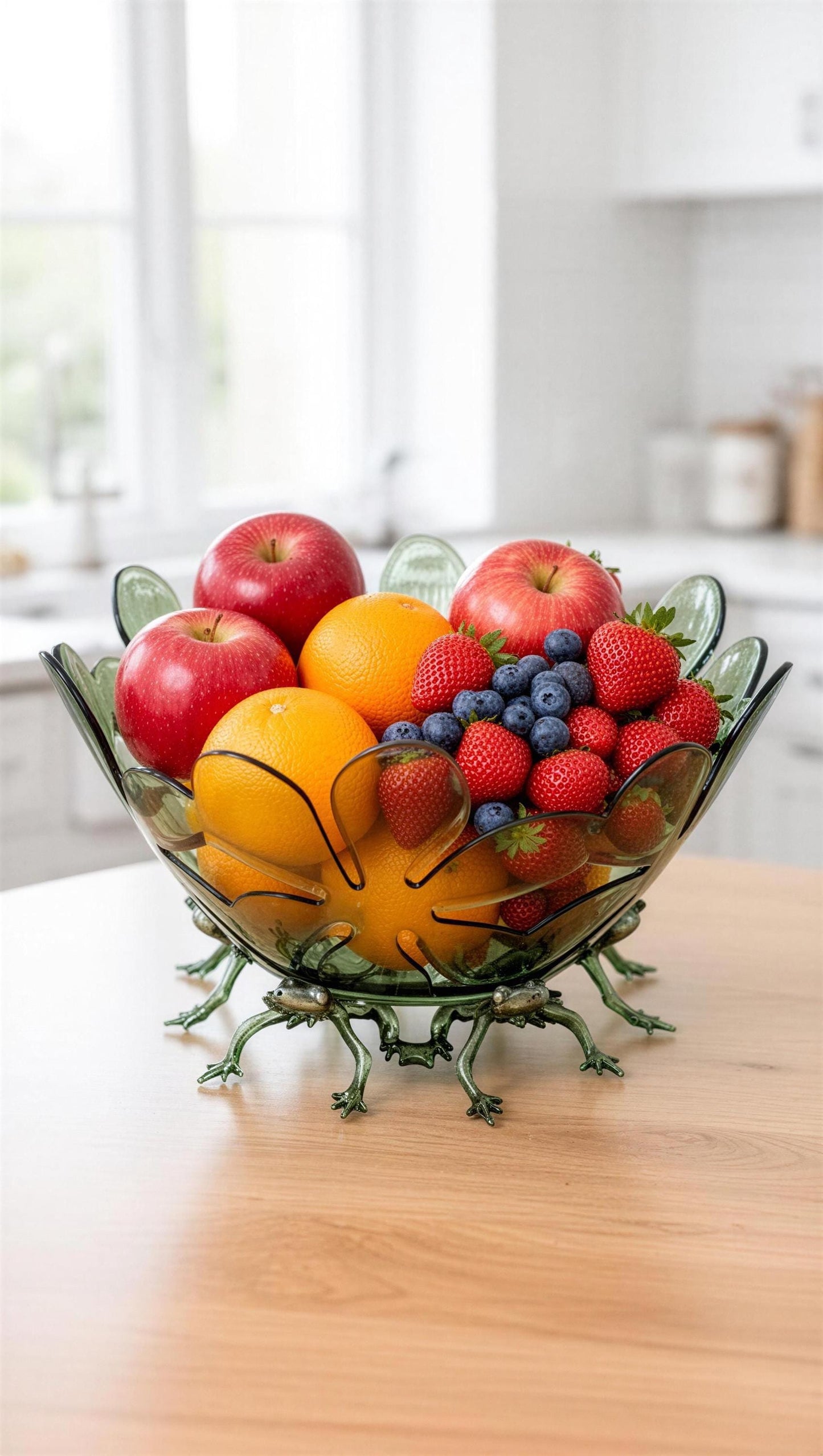 Frogs Fruit Bowl and Stand Set Centerpiece Decor LIMITED EDITION