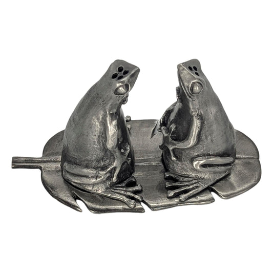 Coqui Frog Mini Salt and Pepper Shakers, Handcrafted Pewter, Nature Inspired Housewarmings Gift