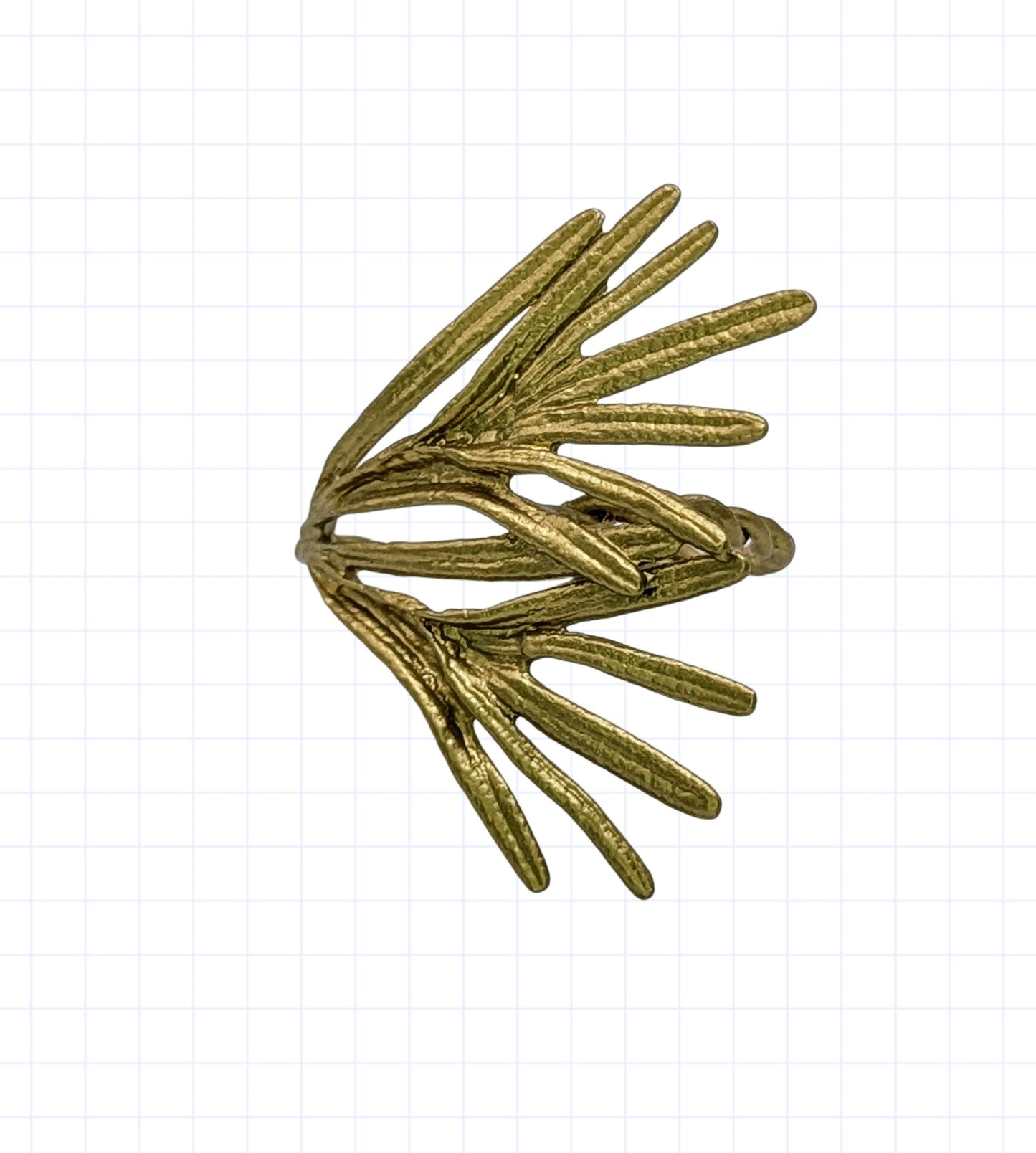 Juego de 4 servilleteros de peltre con diseño de romero, inspirados en la naturaleza.