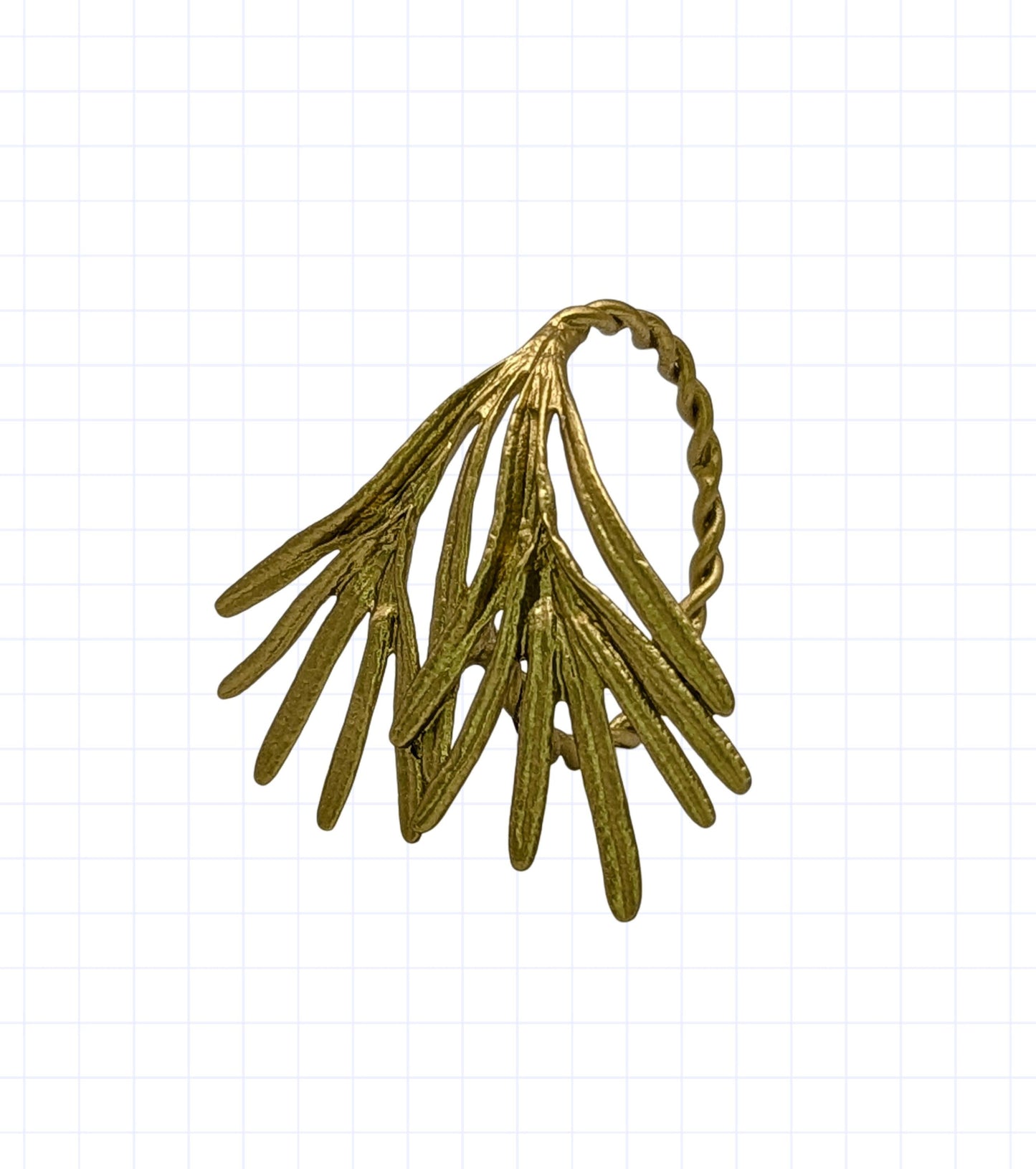 Juego de 4 servilleteros de peltre con diseño de romero, inspirados en la naturaleza.