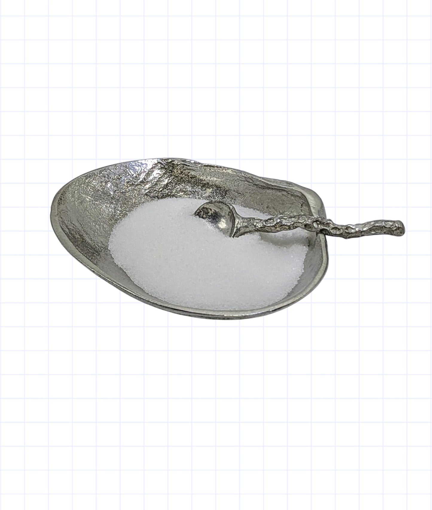Handmade Seashells Pewter Salt Dish, Inspired by Nature, Coastal table Decor