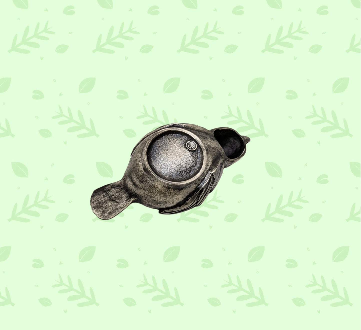 Pewter Sparrow Tea Light Candle Holder Trinket Dish Decor