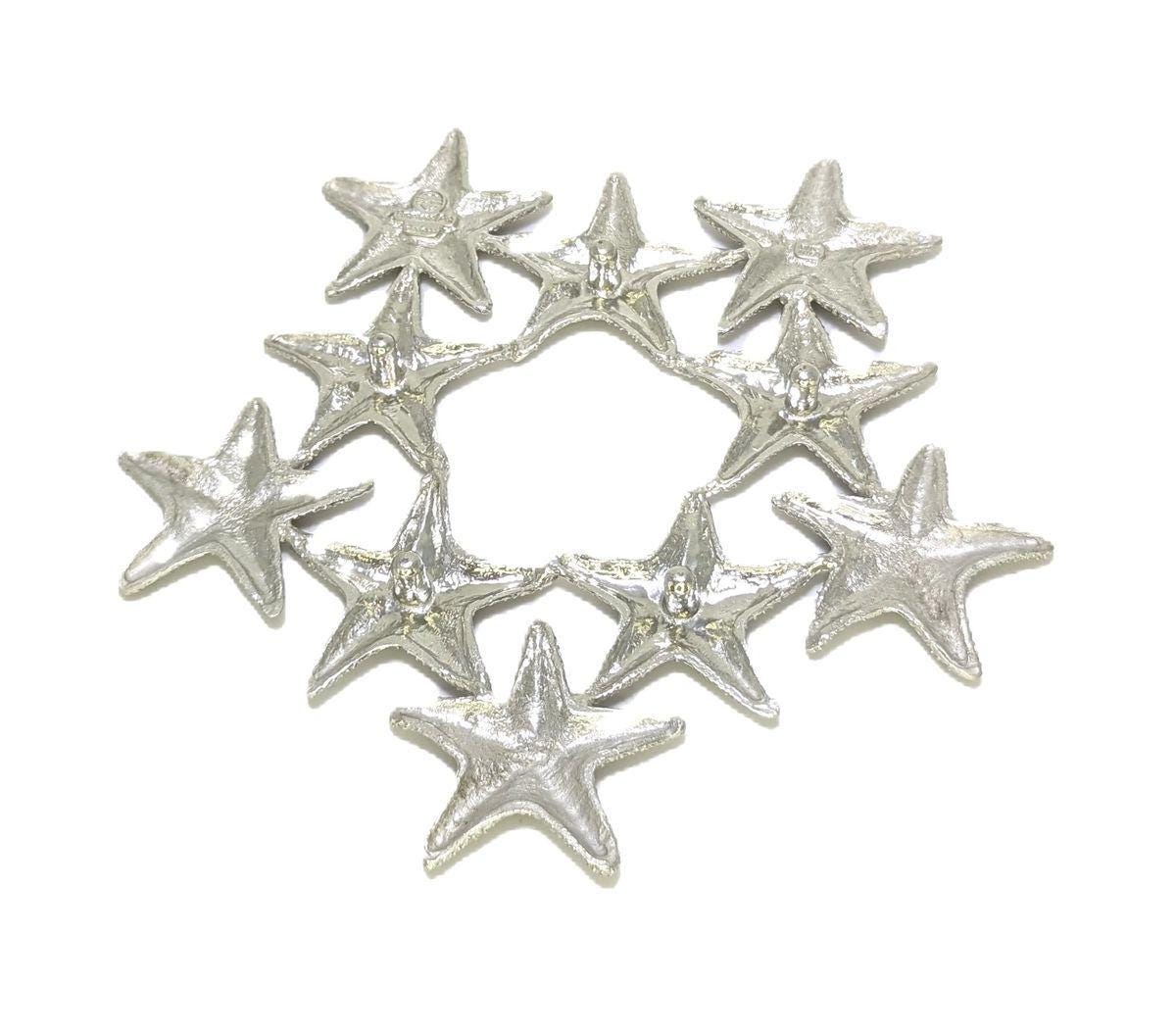 Handmade Small Starfish Pewter Trivet, Kitchen Decor, Inspired by Nature
