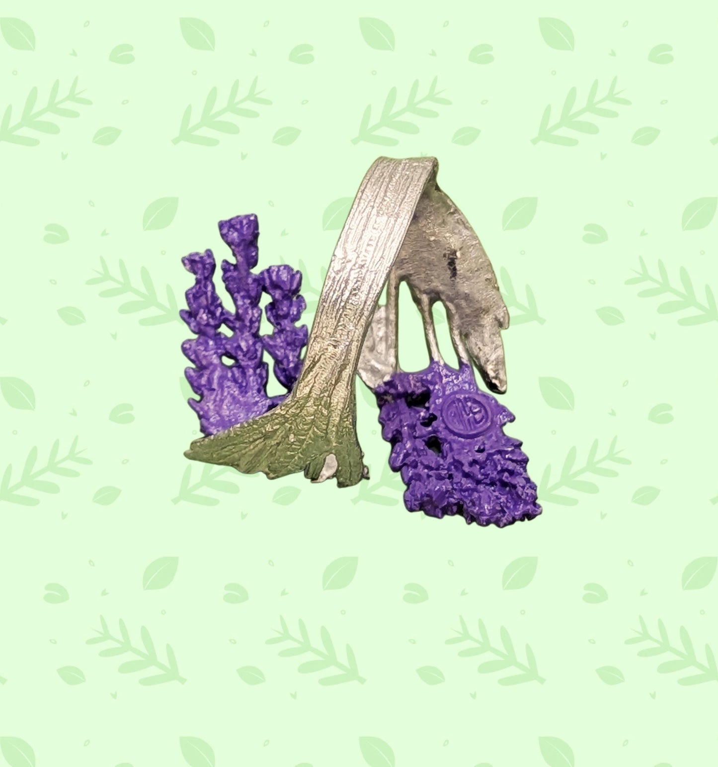 Juego de 4 servilleteros ajustables color peltre lavanda inspirados en la naturaleza.