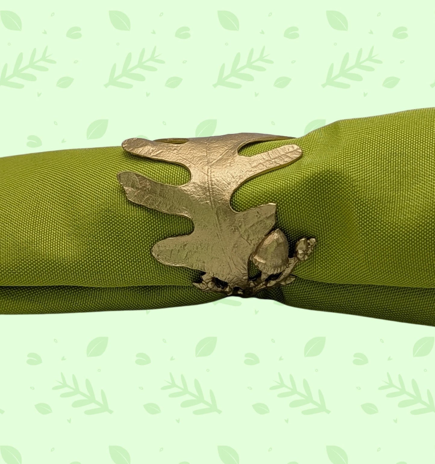 Handcrafted Oak Leaves Pewter Adjustable Napkin Ring, Set of 4, inspired by nature, Table Decor