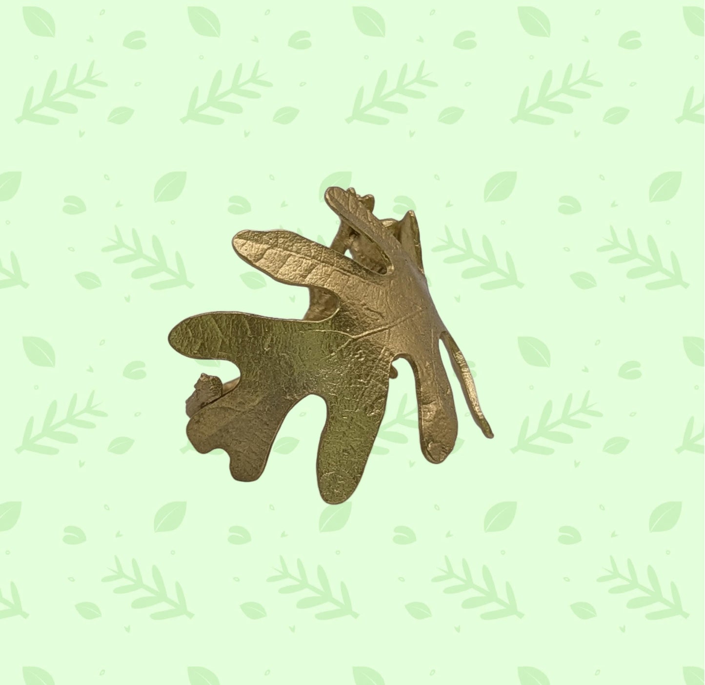 Handcrafted Oak Leaves Pewter Adjustable Napkin Ring, Set of 4, inspired by nature, Table Decor