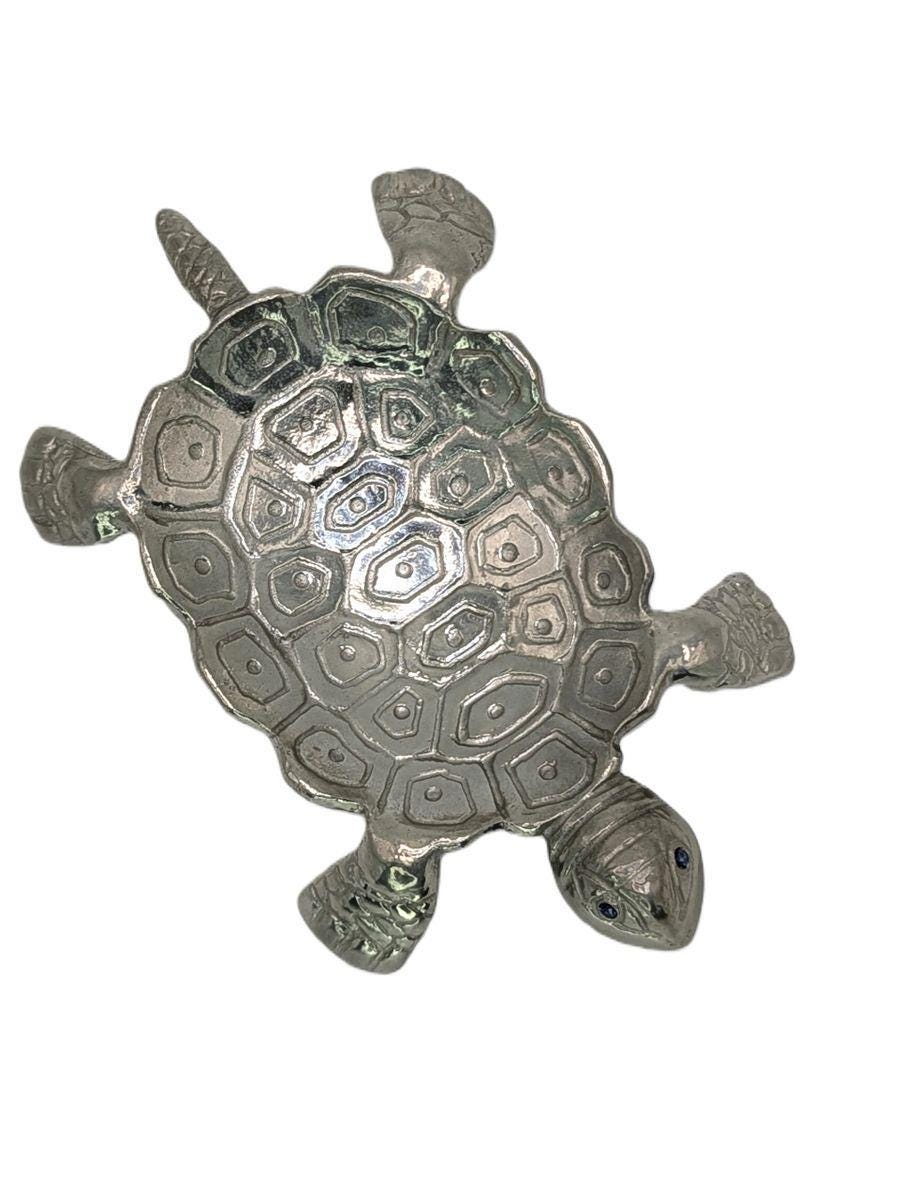 Turtle pewter decorative small dish decor collectible