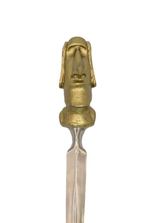 Handcrafted lead-free pewter moai easter island head letter opener – ancient mystery desk decor collectible