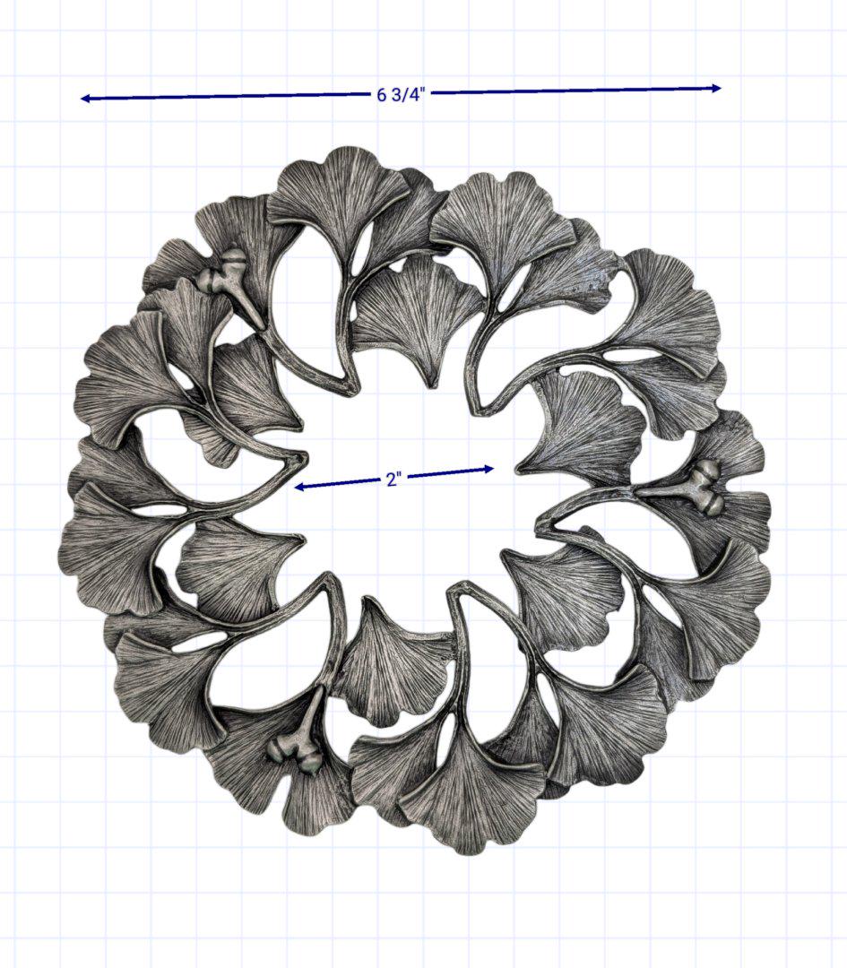 Handmade Ginkgo Pewter Trivet Kitchen Decor Inspired by Nature