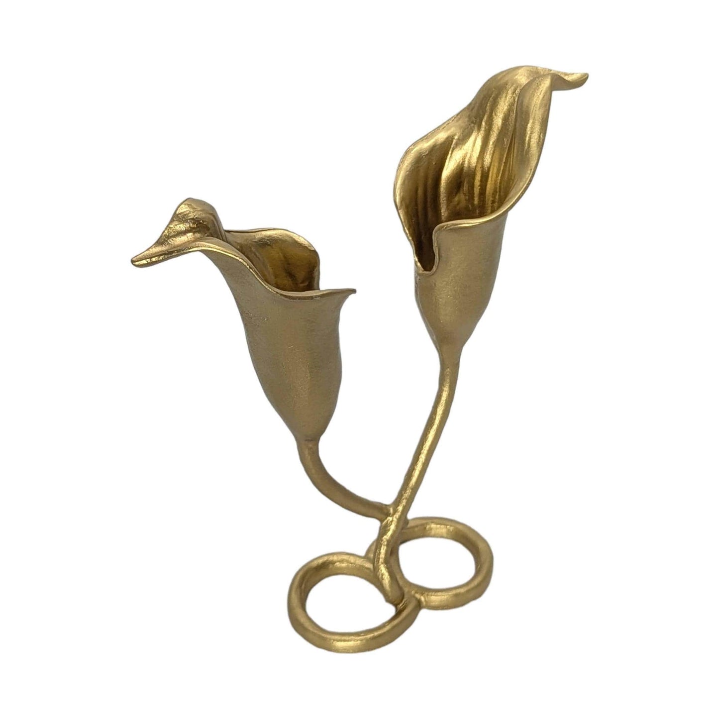Handcrafted Lead-Free Pewter Calla Lily Taper Candle Holder, Nature-Inspired Elegance for Your Home