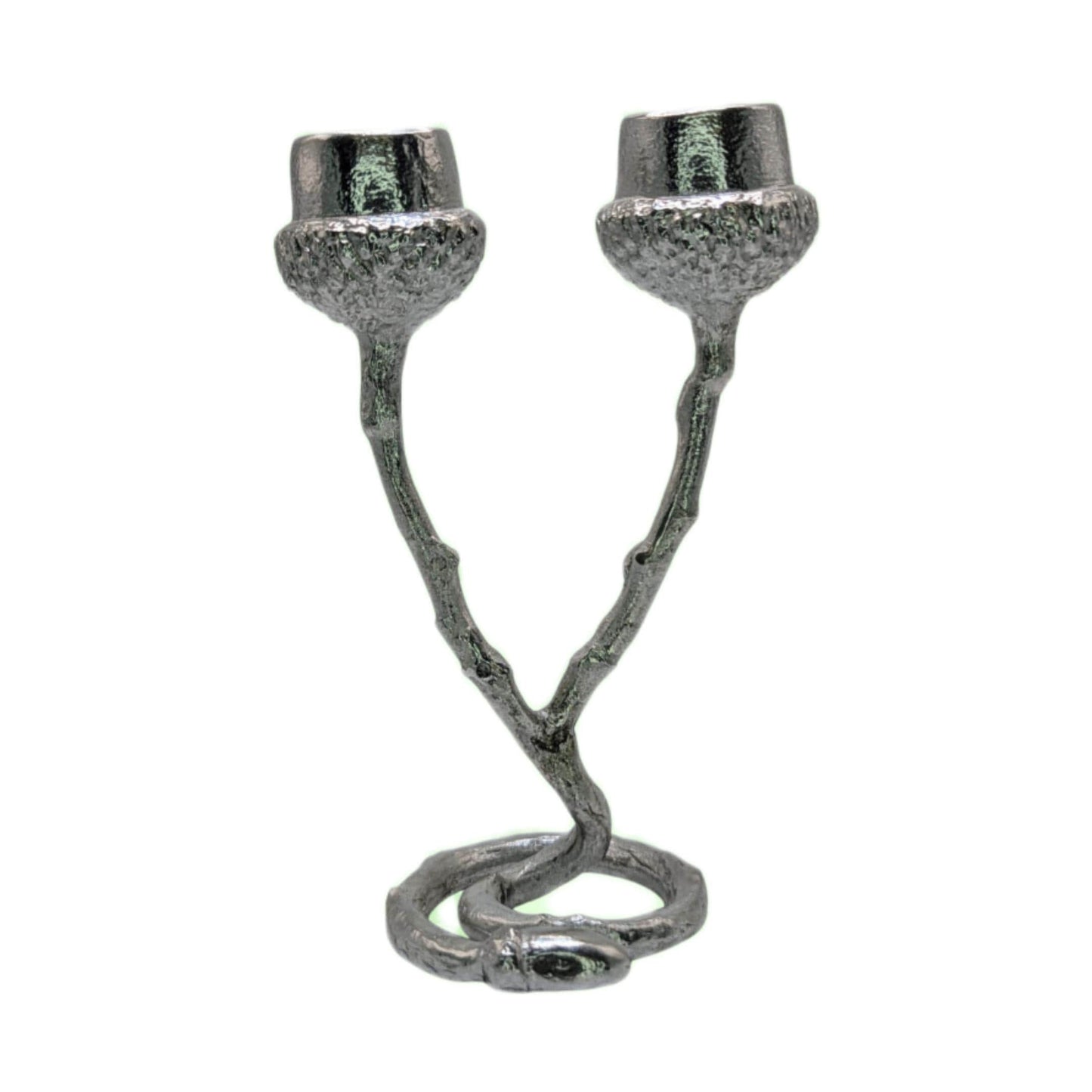 Handmade Pewter Acorn Twig Taper Candle Holder, Fall Decor, Inspired by Nature