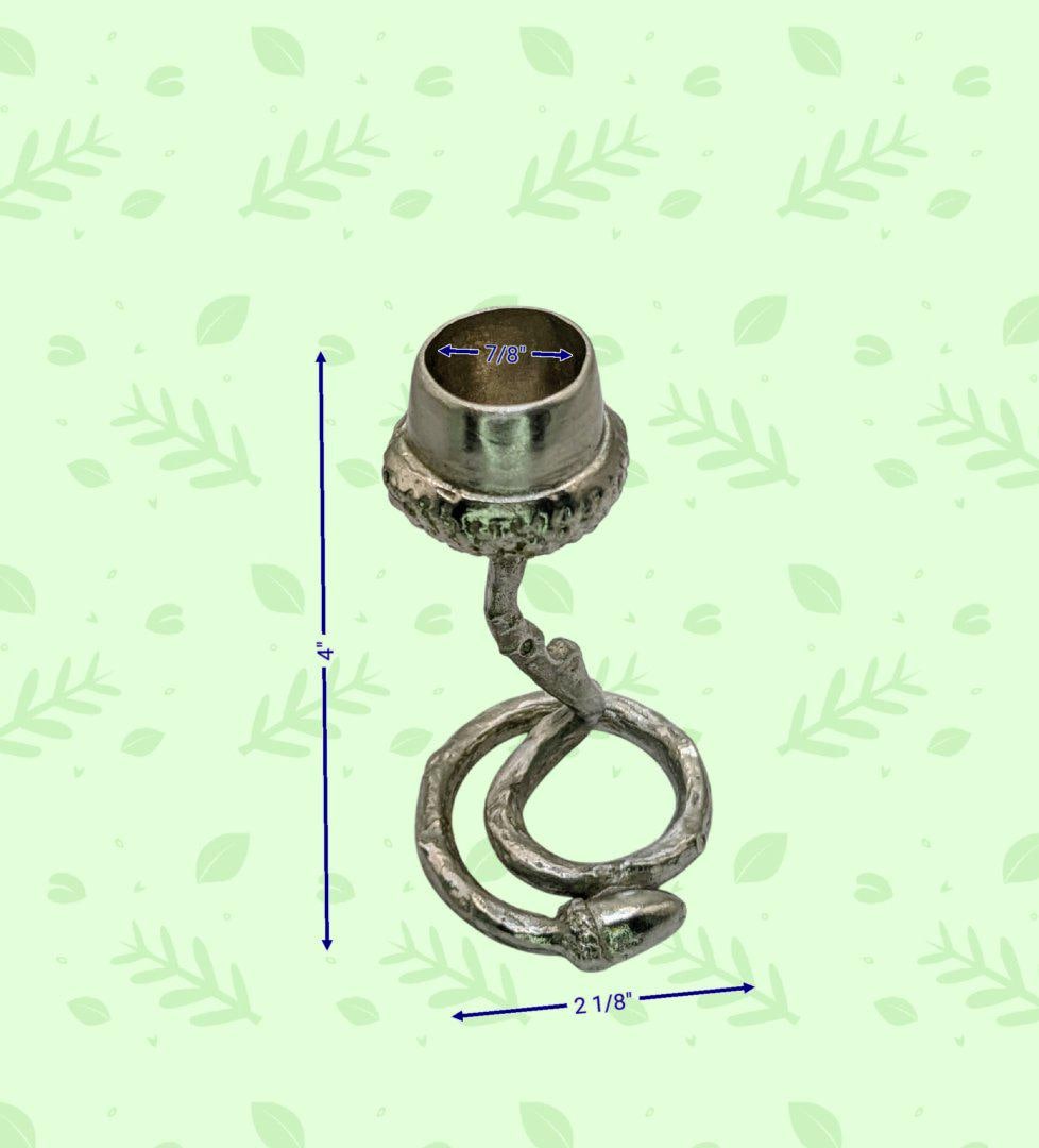 Handmade Pewter Acorn Twig Taper Candle Holder, Fall Decor, Inspired by Nature