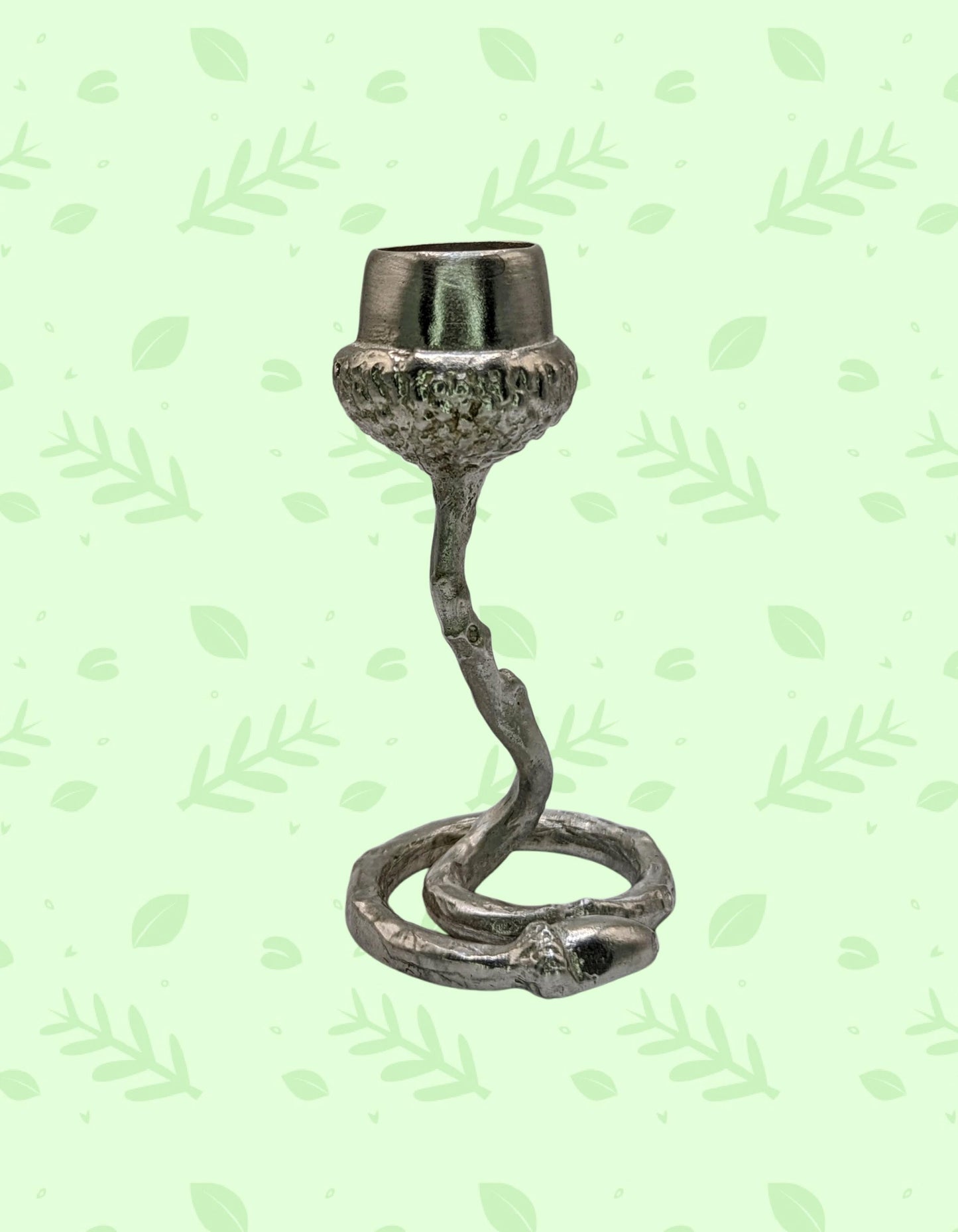 Handmade Pewter Acorn Twig Taper Candle Holder, Fall Decor, Inspired by Nature