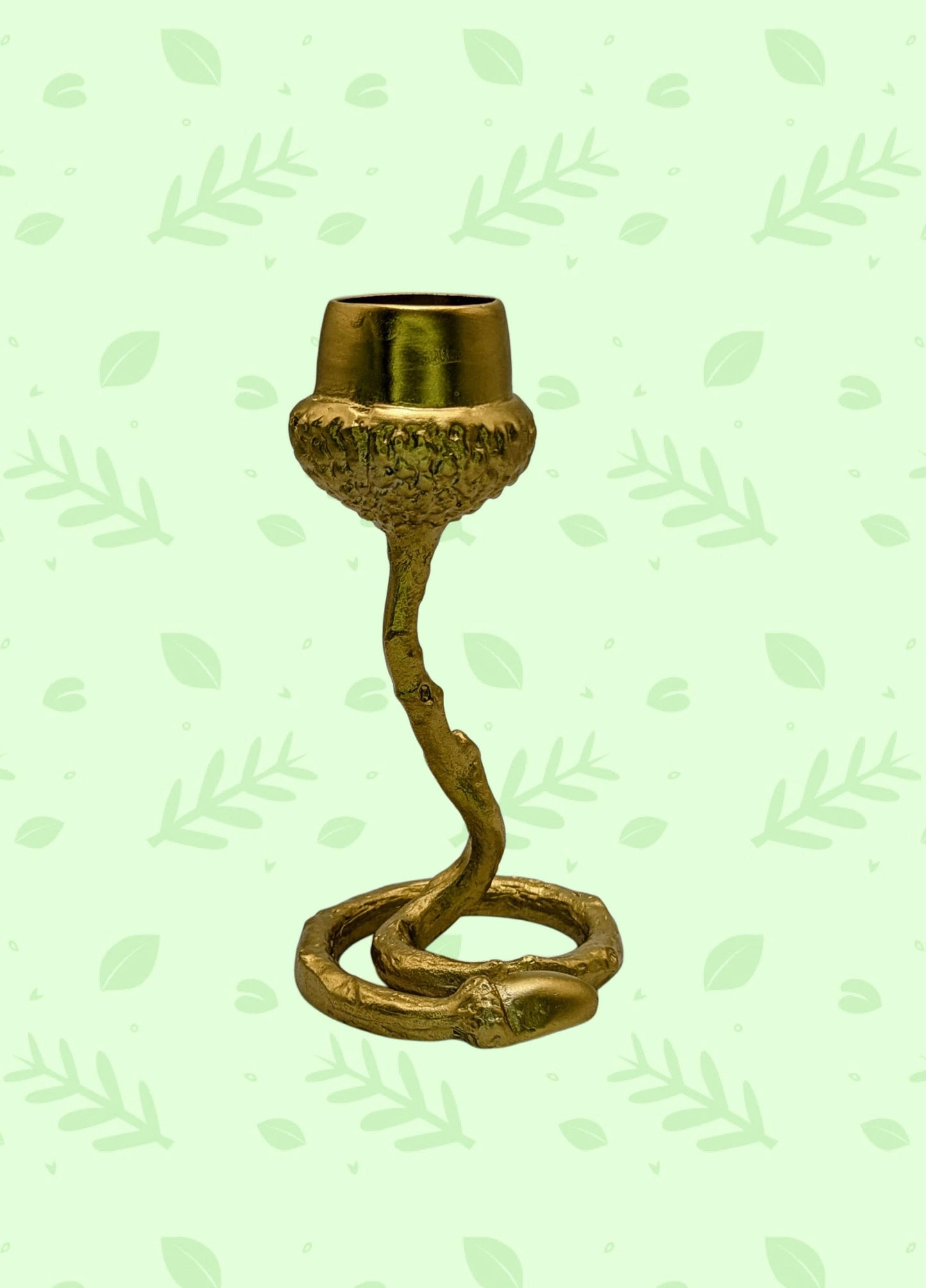 Handmade Pewter Acorn Twig Taper Candle Holder, Fall Decor, Inspired by Nature