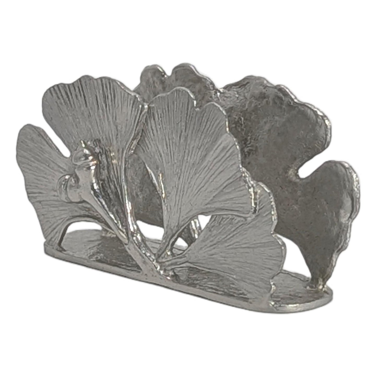 Handmade Ginkgo Pewter Business Card Holder, Office Decor, Inspired by Nature