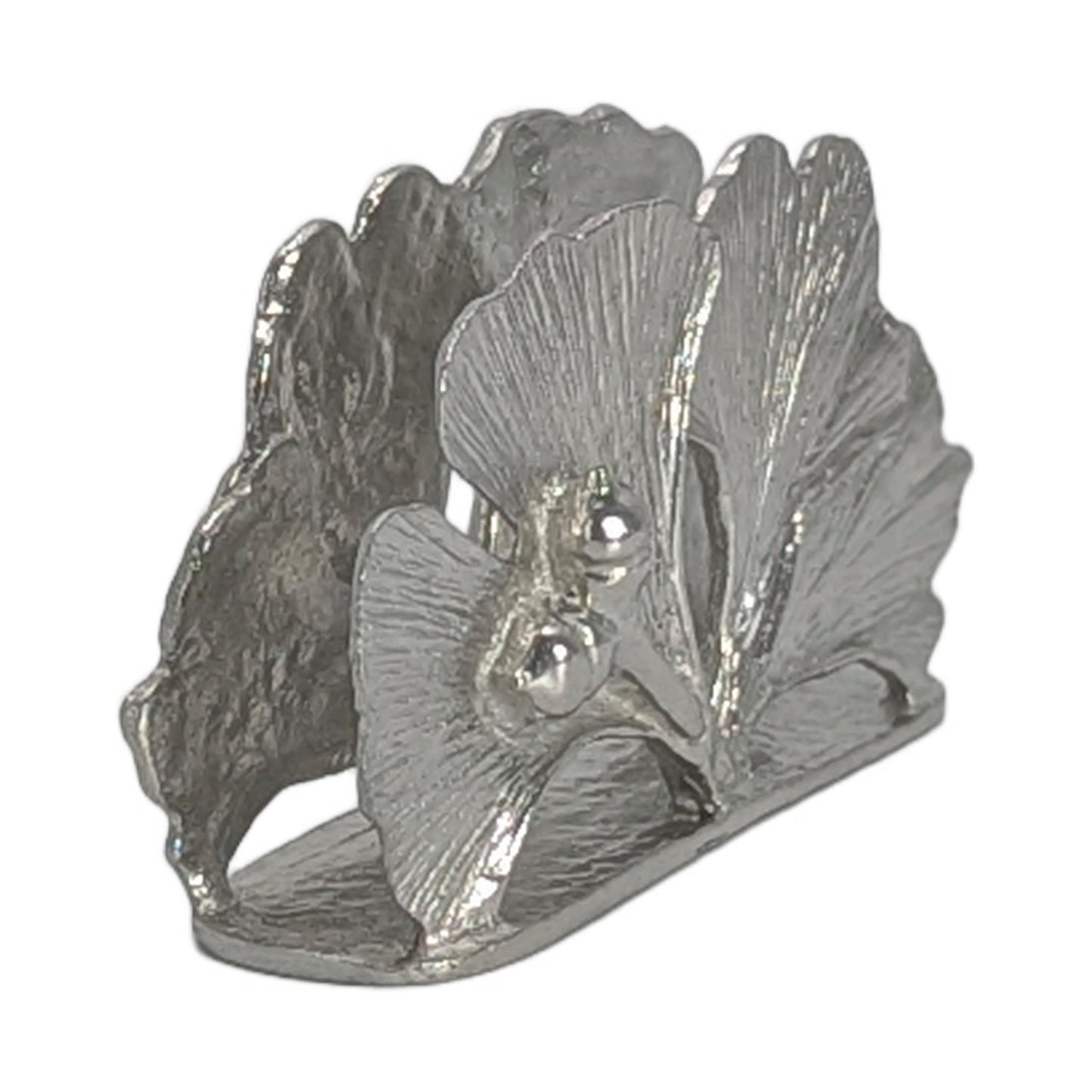 Handmade Ginkgo Pewter Business Card Holder, Office Decor, Inspired by Nature