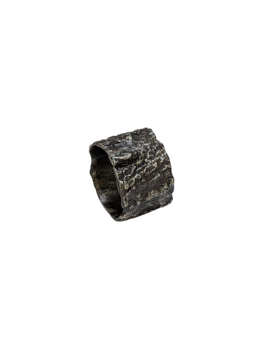 Maple Bark Realistic Pewter Napkin Ring, Set of 4, Inspired by Nature, Handmade Table Decor