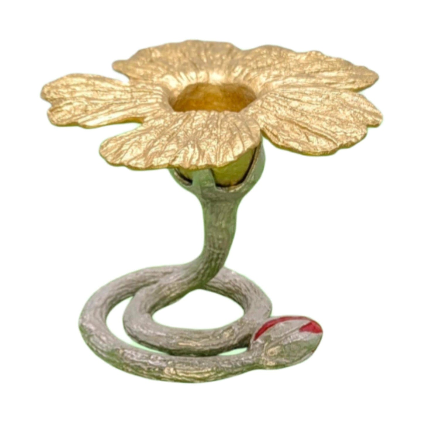 Handcrafted Pewter Hibiscus Candle Holder, Nature Inspired Decor.