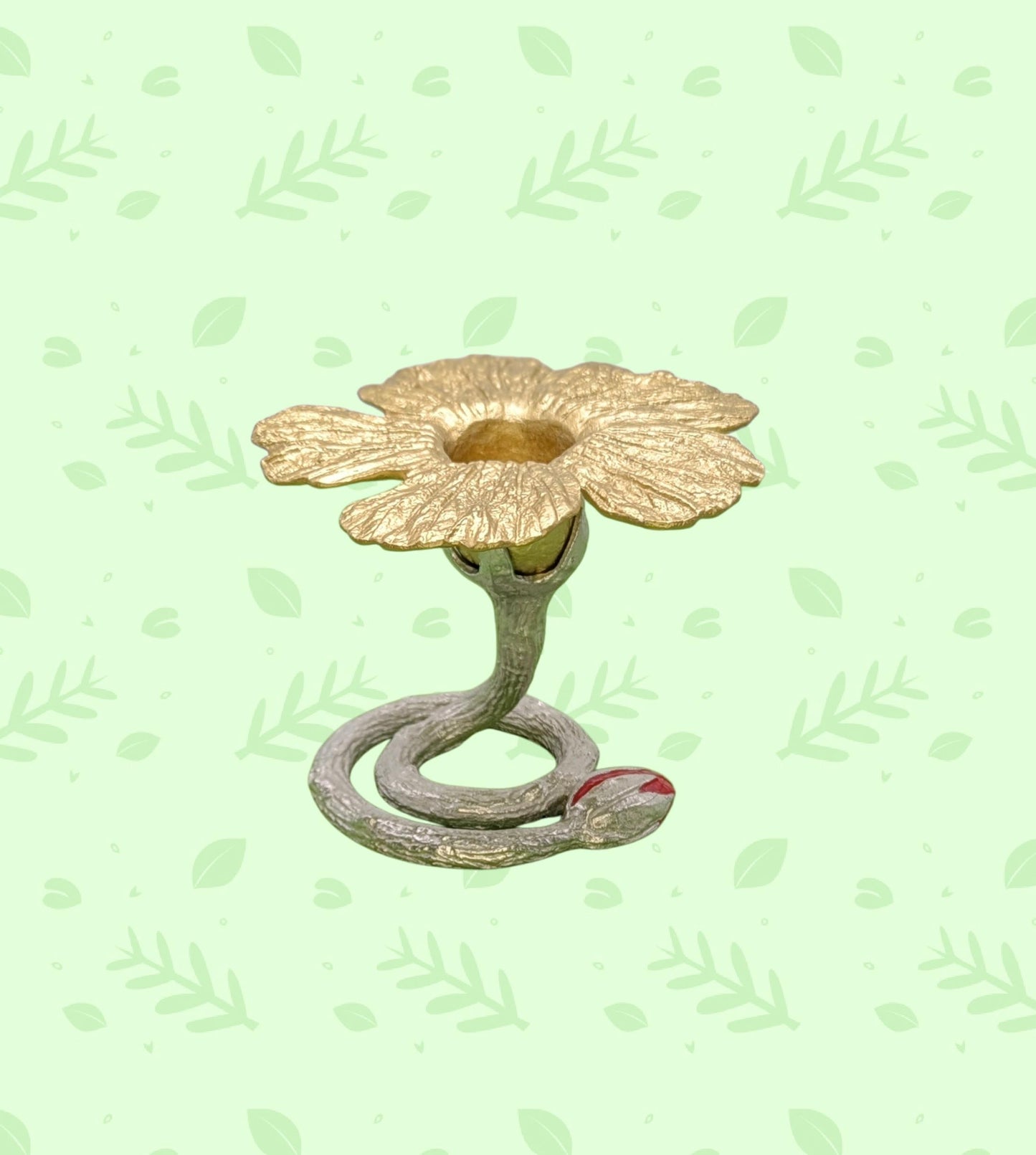 Handcrafted Pewter Hibiscus Candle Holder, Nature Inspired Decor.