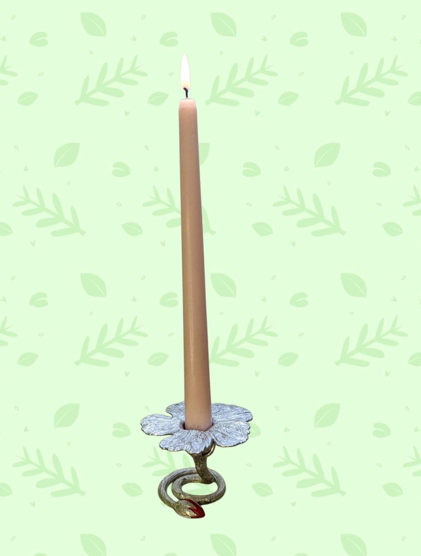 Handcrafted Pewter Hibiscus Candle Holder, Nature Inspired Decor.