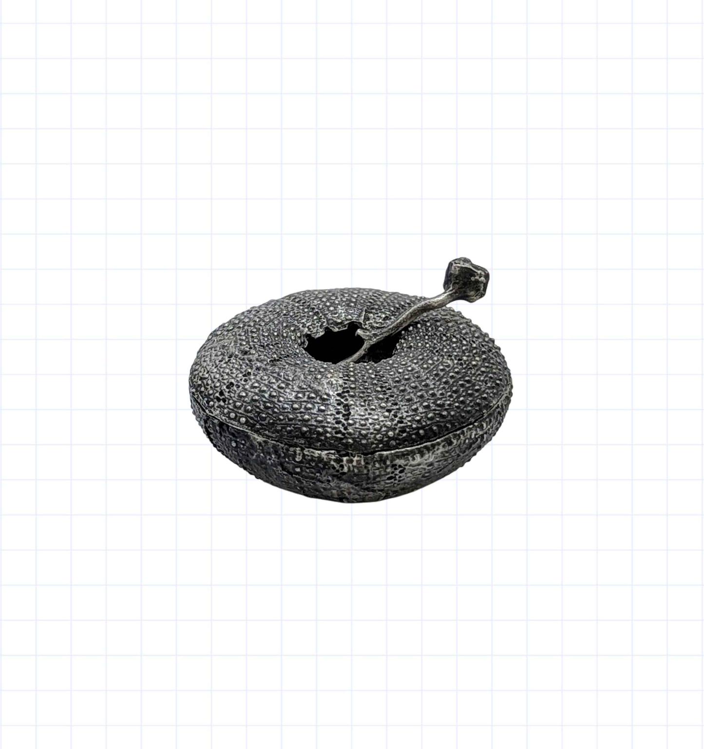 Sea Urchin Minimalist Pewter Salt cellar, Handmade Table Decor, Inspired by Nature