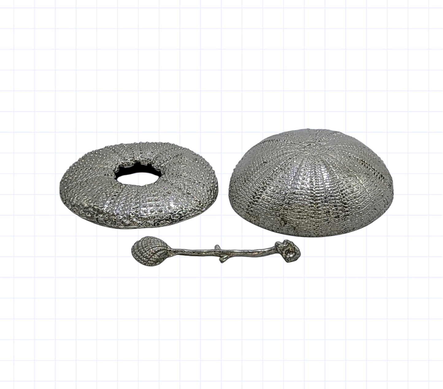 Sea Urchin Minimalist Pewter Salt cellar, Handmade Table Decor, Inspired by Nature